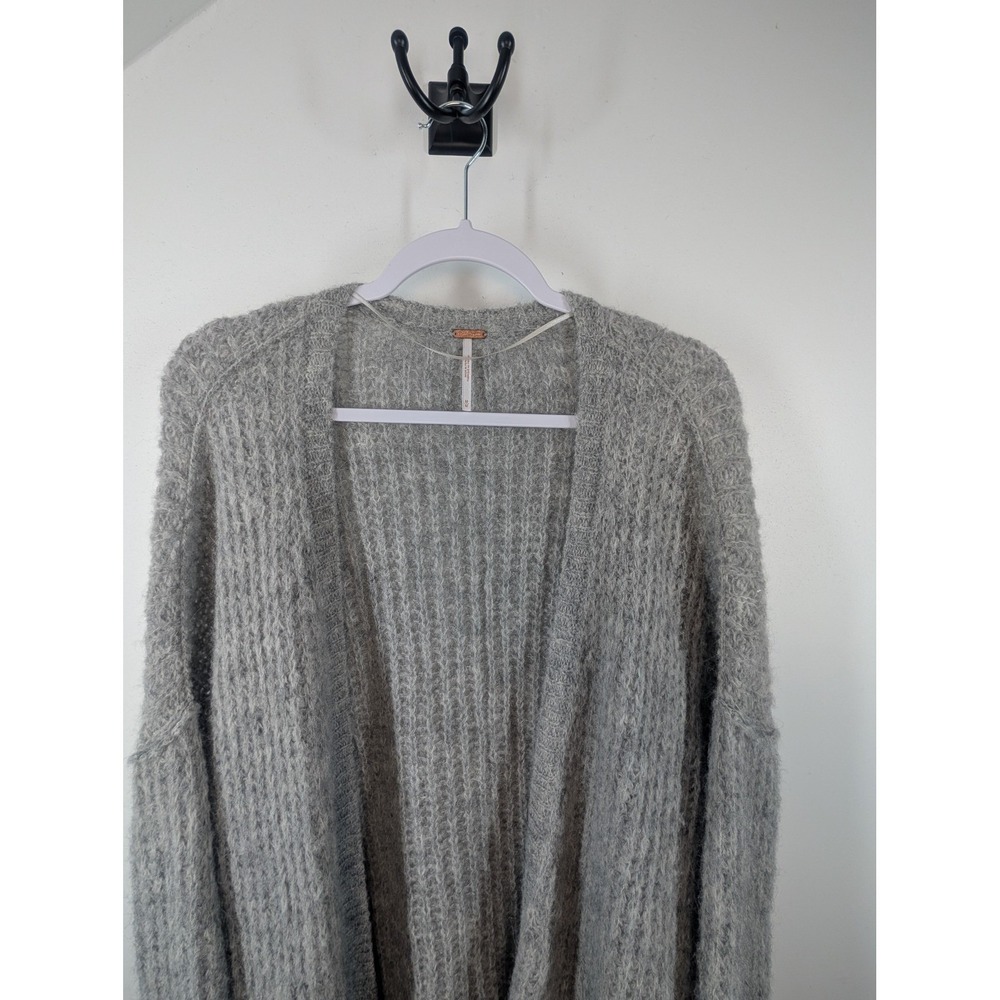 Cozy Ribbed Open-Front Cardigan - Gray - Picture 3 of 8